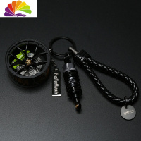 舒适主义创意改BS轮毂钥匙扣挂件汽车钥匙链hellaflush挂绳皮iacro腰挂 黑色+绿卡钳+灰避震汽车钥匙扣