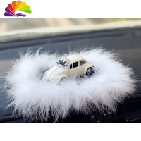 舒适主义车载香薰座可爱车内饰品汽车摆件装饰车上用品中控台个性创意香水 白羽毛垫+皇冠白车