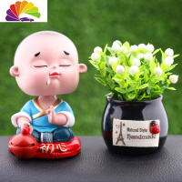 舒适主义(SHUSHIZHUYI)汽车摆件摇头公仔车内玩偶车载用品饰品摇摆佛抖音同款萌酷小和尚 摇头小和尚初心+吉祥果(