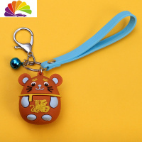 舒适主义汽车钥匙扣挂件挂绳铃铛老鼠年本命年生肖钥匙链抖音同款女款男士 棕色围巾福鼠+玲铛+钥匙扣