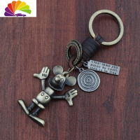 舒适主义卡通米老鼠年钥匙链立体会动钥匙扣韩版包包挂手工编织汽车挂米奇 米老鼠钥匙扣汽车钥匙扣