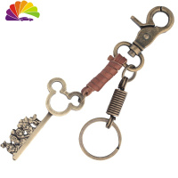 舒适主义卡通米老鼠年钥匙链立体会动钥匙扣韩版包包挂手工编织汽车挂米奇 青铜浅棕米奇钥匙扣汽车钥匙扣