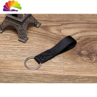 舒适主义皮织带 汽车钥匙扣挂件304不锈钢圈 男 女士创意商务礼品 皮+织带黑色