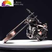 舒适主义复古老爷车汽车模型摆件创意家居客厅书柜酒柜玄关桌面房间装饰品 22CM铁艺摩托车