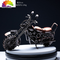 舒适主义复古老爷车汽车模型摆件创意家居客厅书柜酒柜玄关桌面房间装饰品 古铜哈雷