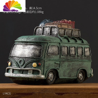 舒适主义复古老爷车汽车模型摆件创意家居客厅书柜酒柜玄关桌面房间装饰品 绿色巴士