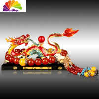 舒适主义汽车香水座式车用香水 镶钻合金龙个性创意车内饰品车载香水摆件 红龙+红玛瑙彩穗档位珠