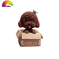 舒适主义汽车摆件新款创意蛋糕气球玻璃瓶气球盆栽摆件车内搭配仪表台装饰 棕色皇冠摇头狗狗