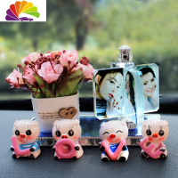 舒适主义小车装饰品车内摆件汽车饰品网红抖音摇头公仔可爱猪车载定制照片 水晶风车+粉色鲜花+love小猪