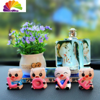舒适主义小车装饰品车内摆件汽车饰品网红抖音摇头公仔可爱猪车载定制照片 水晶风车+紫色小碎花+love小猪
