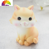 舒适主义可爱小猫咪摆件日式电视柜手办汽车内饰品少女心创意生日情侣 乖巧喵(橘色)