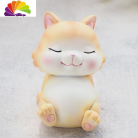 舒适主义可爱小猫咪摆件日式电视柜手办汽车内饰品少女心创意生日情侣 呆萌喵(橘色)