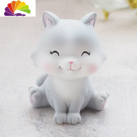 舒适主义可爱小猫咪摆件日式电视柜手办汽车内饰品少女心创意生日情侣 傲娇喵(灰色)