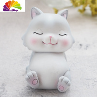 舒适主义可爱小猫咪摆件日式电视柜手办汽车内饰品少女心创意生日情侣 呆萌喵(灰色)