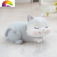 舒适主义可爱小猫咪摆件日式电视柜手办汽车内饰品少女心创意生日情侣 悠闲喵(灰色)