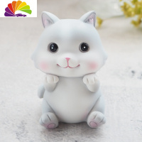 舒适主义可爱小猫咪摆件日式电视柜手办汽车内饰品少女心创意生日情侣 喵(灰色)