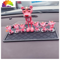 舒适主义汽车内饰创意粉红豹顽皮豹摆件女士车内装饰车载用品香薰香水摆台 6个小豹+大豹+钻垫