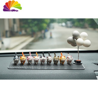 舒适主义汽车摆件创意卡通公仔车载可爱仿真猫咪车内饰品车上中控台装饰品 9个小猫+灰白仿真气球+防滑垫配无痕胶