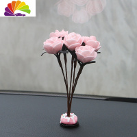舒适主义汽车饰品韩国人气干花车载中控仪表台摆件车内装饰品摆件创意礼品 粉色摆玫瑰件