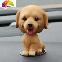 舒适主义车载摆件个性创意可爱仿真树脂汽车内中控台装饰用品摇头狗狗公仔 金毛