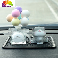 舒适主义汽车摆件猫咪车载饰品车上创意可爱个性车内装饰用品车子摆设男女 A猫咪+(银葱款)马卡龙气球+迷你钻垫