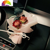 舒适主义汽车ins网红香薰空调出风口小花束可爱干花创意车内装饰香水摆件 干枯玫瑰-新款花束