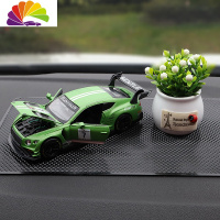 舒适主义车模汽车摆件合金M3模型潮流个性拉花车车载内饰品中控台香薰香水 滨利跑车「绿色」+大号防滑垫+仿真花(送香薰棒)