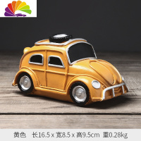 舒适主义创意复古怀旧汽车小摆件树脂工艺品家居办公室桌面摆设装饰品 复古汽车黄色