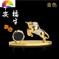舒适主义创意汽车摆件鹿一路平安香水座车载摆件马金钱豹男女车内用品 平安福牛{富贵金}