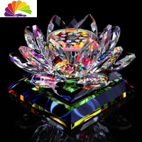 舒适主义2019新款旋转莲花汽车香水车用水晶车载香水座摆件创意座式 莲花七彩(不旋转)