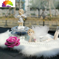 舒适主义凯迪拉克捷豹路虎汽车摆件车内可爱女车载天使车上香水装饰 新款搭配-小提琴智慧女神-皮兔