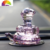 舒适主义汽车摆件水晶蛇十二生肖创意车里的车上装饰用品车内饰品摆件 粉红色