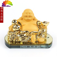 舒适主义奔驰宝马奥迪汽车摆件车载香水座创意车内饰品弥勒佛像 沙金弥勒佛葫芦(香水款)