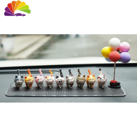 舒适主义可爱仿真小猫咪汽车摆件车内创意饰品个性车载中控台网红公仔摆件 二代9款小猫咪+彩色气球+镶钻防滑垫