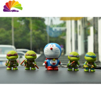 舒适主义汽车摆件 车内摆件中控台个性忍者神龟创意网红摇头 车载装饰品男 10厘米超人+神龟4个+车贴