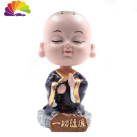 舒适主义汽车摆件摇头可爱小和尚创意车上装饰车载用品车内饰品摆件 摇头[一切随缘]
