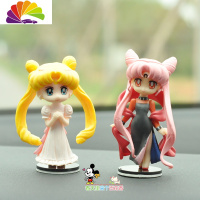 舒适主义卡通创意汽车摆件美少女车载公仔可爱女生车载内饰 暗黑小小兔+Q版倩尼迪