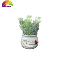 舒适主义汽车摆件小鹿一鹿平安车内饰品一路平安车饰车上装饰可爱车载 [白蔷薇]花盆