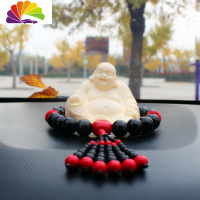 舒适主义车载弥勒佛摆件貔貅中控台汽车用品佛像车内饰品女 [新款]黑水晶佛珠款
