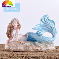 舒适主义创意美人鱼摆件卧室儿童房家居装饰水族鱼缸汽车载小摆设女生 B款