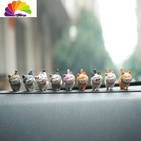 舒适主义新款小猫咪汽车摆件台式电脑显示器电脑办公家居摆件车载车内饰品 2代升级猫咪(9胶)+防滑垫