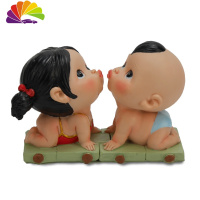 舒适主义创意卡通汽车摆件车载可爱情侣公仔摆饰小玩偶车内装饰用品内饰品 趴趴绿底黄肤7.5*6.5CM送防滑垫双面胶