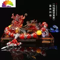 舒适主义汽车摆件车载大号貔貅创意车内饰品车上中控台装饰用品 大号貔貅[琉彩色]+藏银红玛瑙