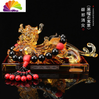 舒适主义汽车摆件车载大号貔貅创意车内饰品车上中控台装饰用品 大号貔貅[琥珀色]+黑曜石