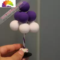 舒适主义中式气球摆件彩色汽车中控台小彩球烘焙蛋糕装饰手工摆件插件软陶 紫色