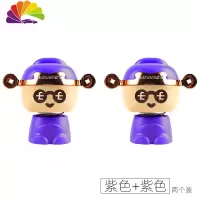 舒适主义五福小财神汽车内饰品摆件摇头可爱创意个性车上车载装饰用品男女 小财神[紫色+紫色]2个装
