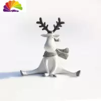 舒适主义创意ins北欧风个性麋鹿汽车摆件可爱车载中控台装饰用品摆件男女 灰白劈叉鹿摆件