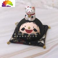 舒适主义达摩摆件家居摆件和风车载摆件香薰石膏扩香石汽车装饰中控台摆件 招福组合