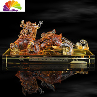 舒适主义琉璃汽车摆件车载香水座麒麟貔貅车内饰品摆件男车上装饰用品 长尾琉璃貔貅[黄色]