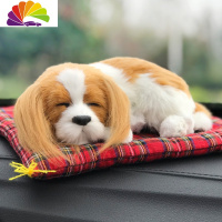 舒适主义创意汽车摆件太阳花摇头小狗狗卡通车载香水男女可爱饰品车内用品 查理狗-红垫